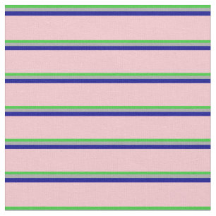 Tissu Vert chaux, gris foncé, bleu foncé et rayures rose