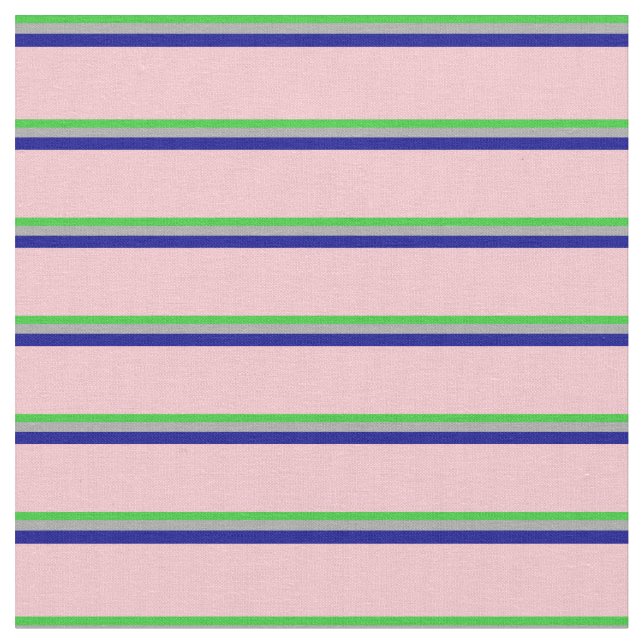 Tissu Vert chaux, gris foncé, bleu foncé et rayures rose (Fermer)