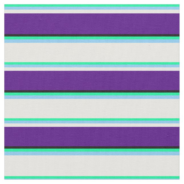 Tissu Vert, Ciel clair, Blanc, Indigo & Noir (Fermer)