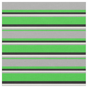 Tissu Vert citron vert, gris foncé, beige et Motif noir