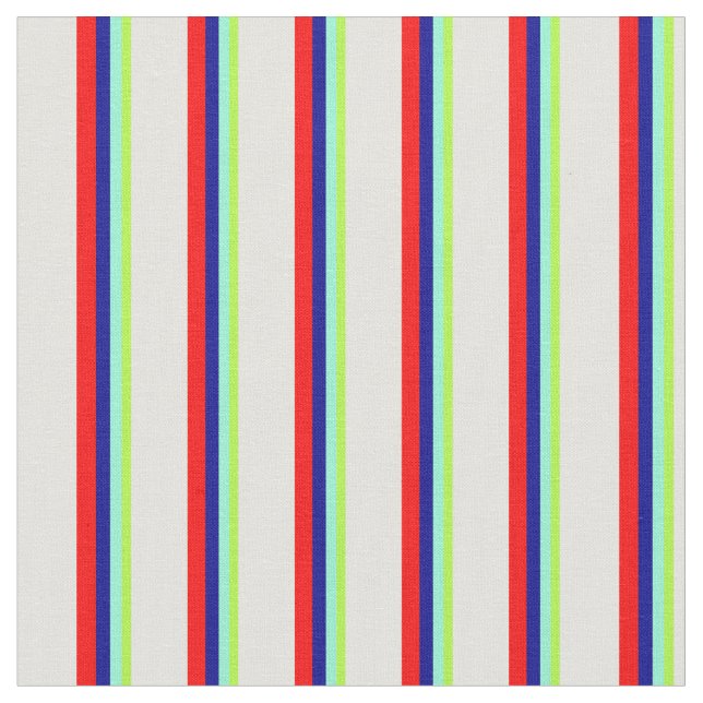 Tissu Vert clair, Aquamarine, Bleu foncé, Rouge & Jaune (Fermer)