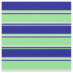 Tissu Vert clair, bleu foncé et crèmes à la menthe
