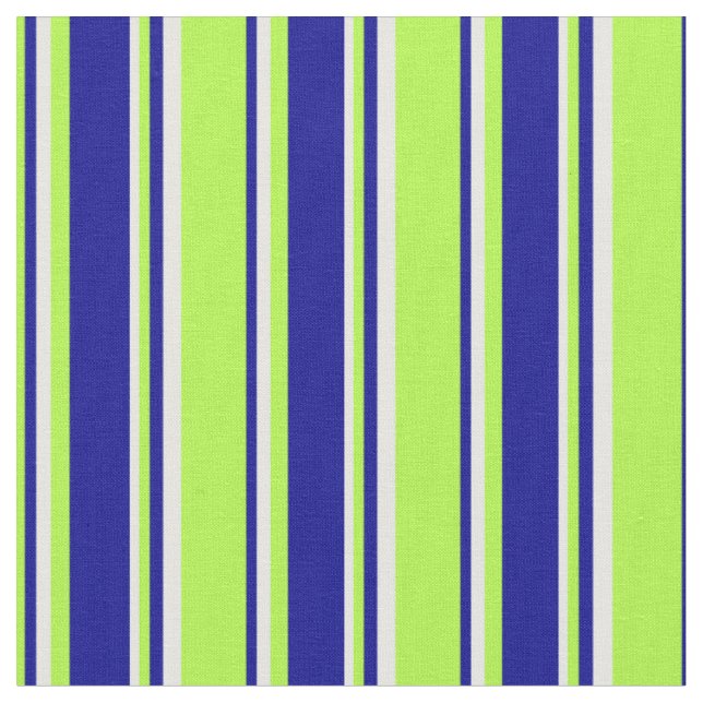 Tissu Vert clair, Bleu foncé et Lignes couleur crème (Fermer)