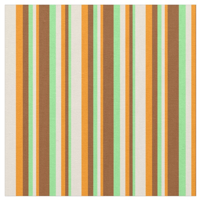 Tissu Vert clair, Brown, orange foncé et bisque (Fermer)