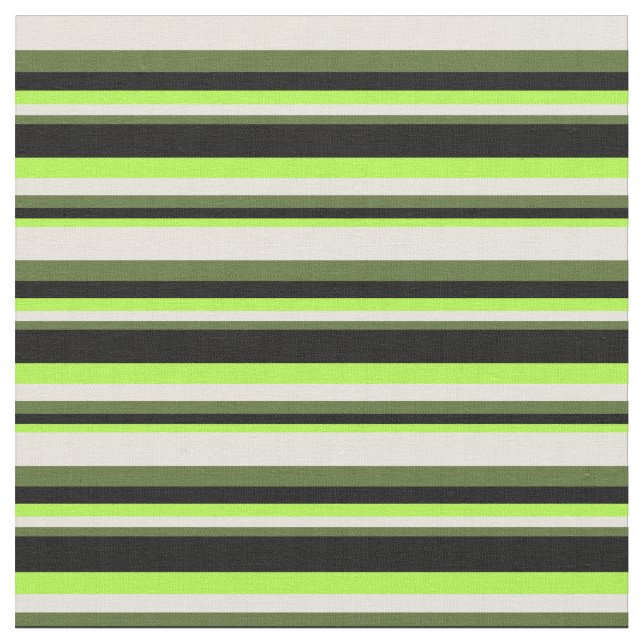 Tissu Vert clair, Noir, Olive foncé Vert & Beige (Fermer)