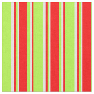 Tissu Vert clair, rouge et cyan clair rayures de couleur