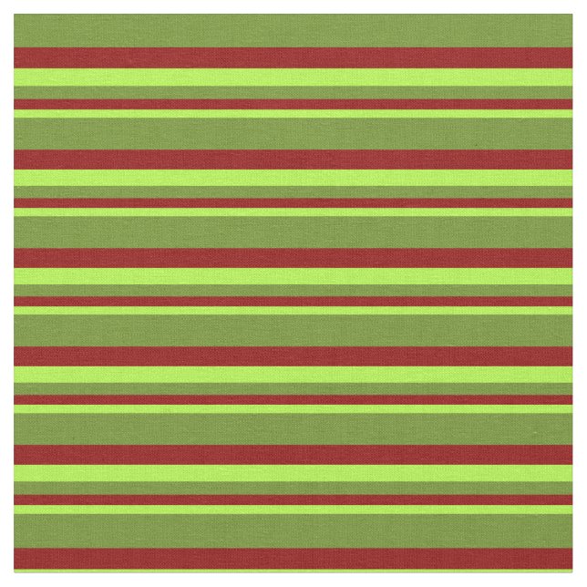 Tissu Vert clair, rouge foncé et vert rayures (Fermer)