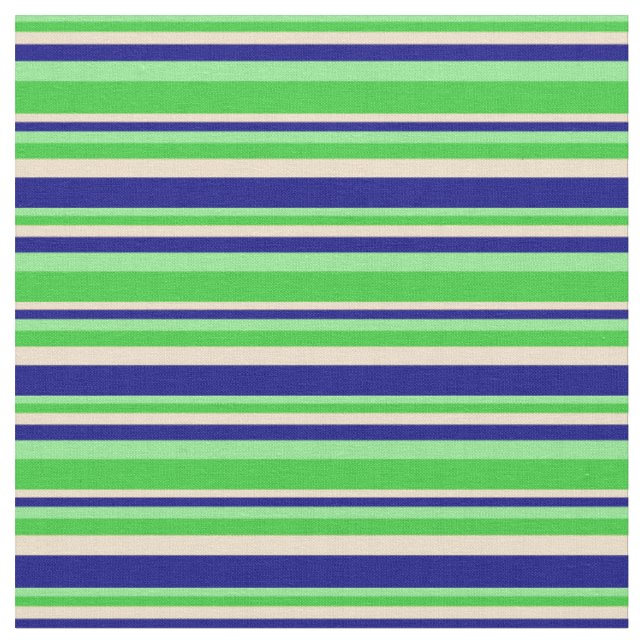 Tissu Vert clair, Vert citron, Tan & Motif bleu (Fermer)