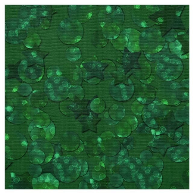 Tissu Vert, confetti, parties scintillant (Échantillon)