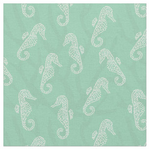 Tissu Vert côtier de Seafoam d'hippocampe de récif