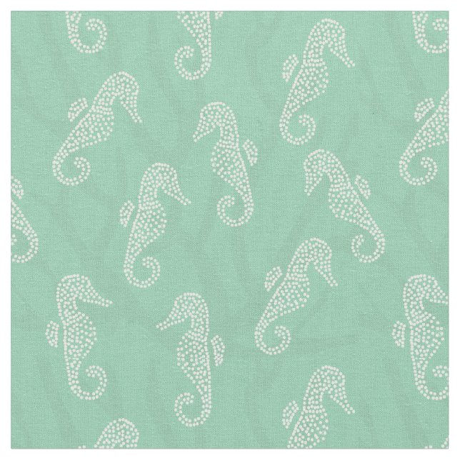 Tissu Vert côtier de Seafoam d'hippocampe de récif (Fermer)
