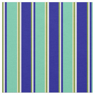 Tissu Vert, Crème à la menthe, Bleu foncé, Aquamarine et