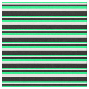 Tissu Vert, Crème à la menthe et Grandes noires