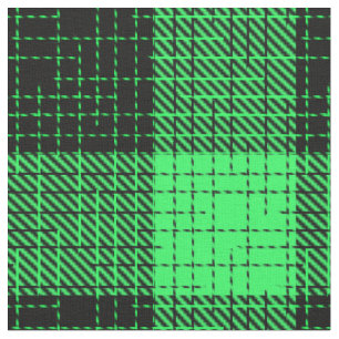 Tissu Vert Croix Noir en Damier Buffalo
