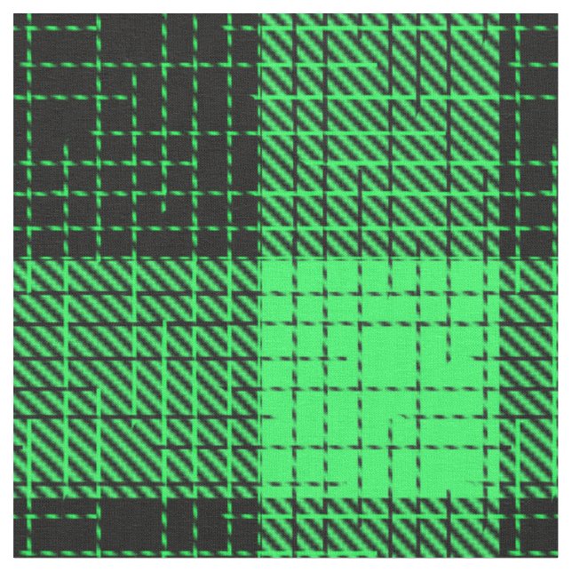 Tissu Vert Croix Noir en Damier Buffalo (Fermer)
