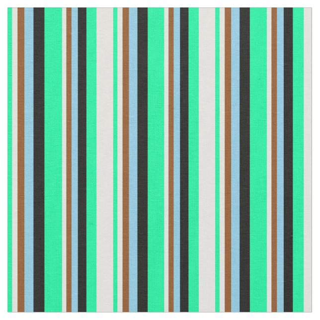 Tissu Vert, Cyan clair, Brown, Ciel Bleu & Noir (Fermer)