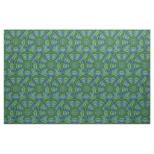 Tissu vert d'abrégé sur mandala