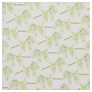 Tissu vert d'aquarelle de chatons de saule de