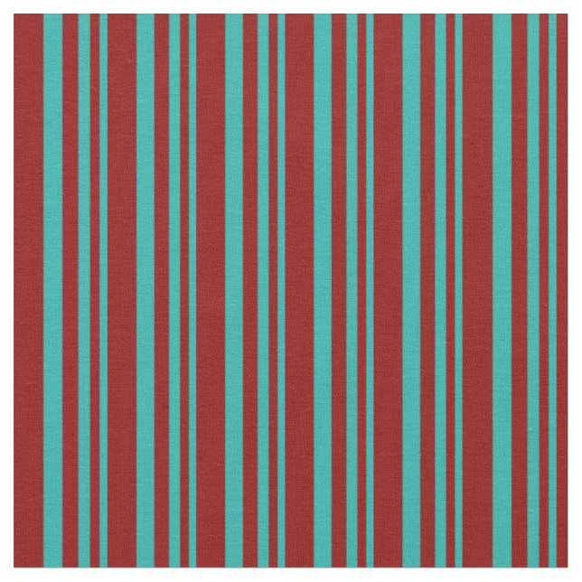 Tissu Vert de la mer claire et rayures rouge foncé (Fermer)