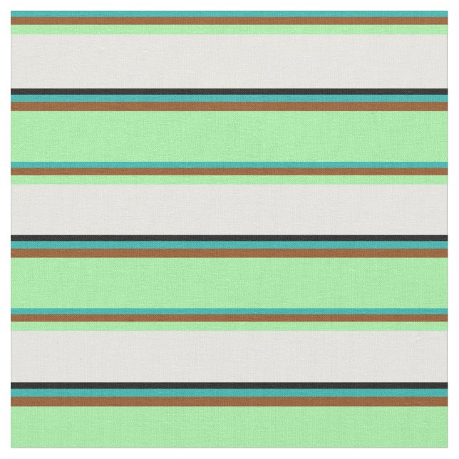Tissu Vert de mer clair, Brown, vert, blanc et noir (Fermer)