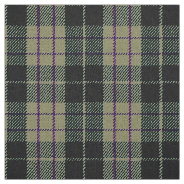 Tissu Vert de noir foncé, plaid noir/pourpre blanc de (Échantillon)