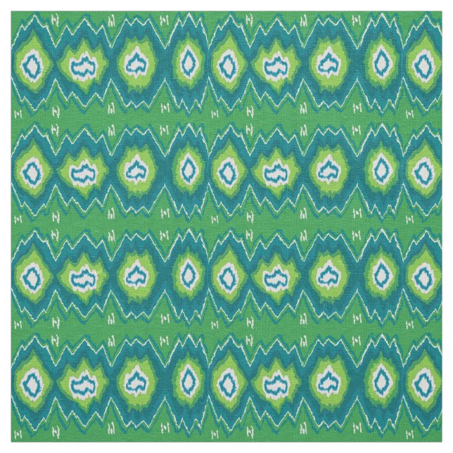 Tissu vert de toile d'Ikat (Échantillon)