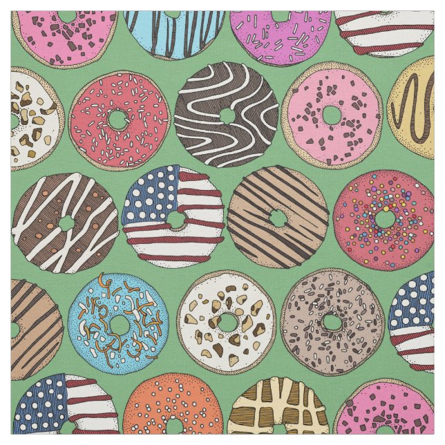 Tissu vert des beignets américains (Échantillon)