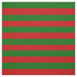 Tissu Vert d'île, pied rouge lumineux, rayures