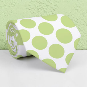 Tissu vert écume de mer à pois sur cravate personn