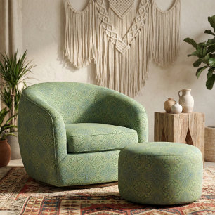 Tissu Vert élégant Motif décoratif géométrique