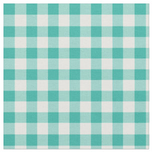 Tissu Vert en bon état et blanc du motif vérifié par