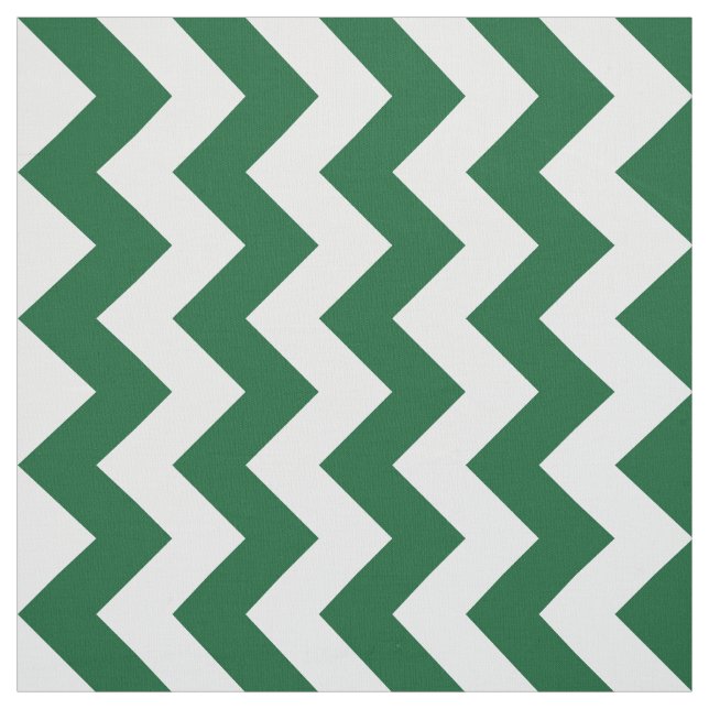 Tissu vert et blanc géométrique de motif de zigzag (Échantillon)