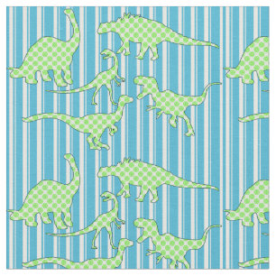 Tissu vert et bleu de dinosaure