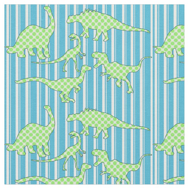 Tissu vert et bleu de dinosaure (Fermer)
