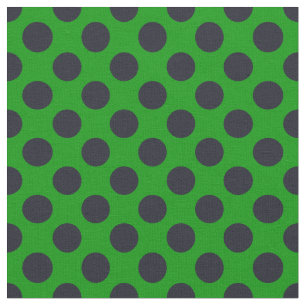 Tissu vert et noir de point de polka