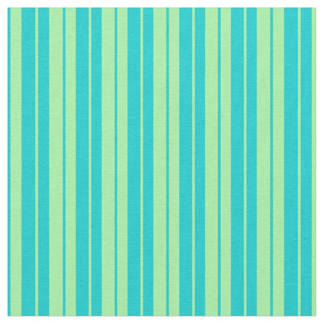 Tissu Vert et Turquoise foncé Motif des rayures (Fermer)