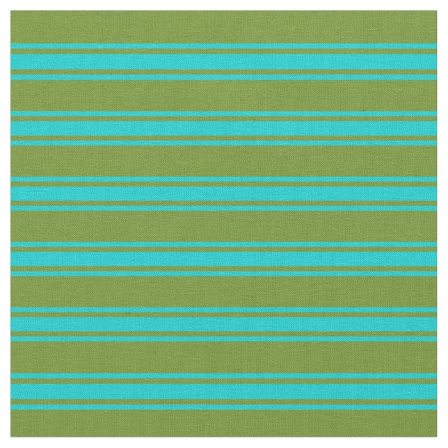 Tissu Vert et Turquoise foncé Motif linéaire/rayé (Fermer)