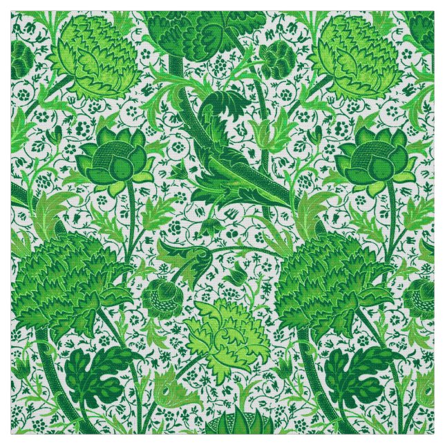 Tissu Vert floral de William Morris et vert Jacobean (Échantillon)