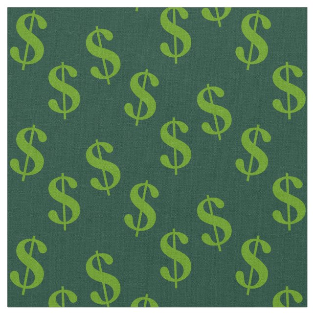 Tissu vert foncé avec panneaux en dollars Imprimer (Fermer)