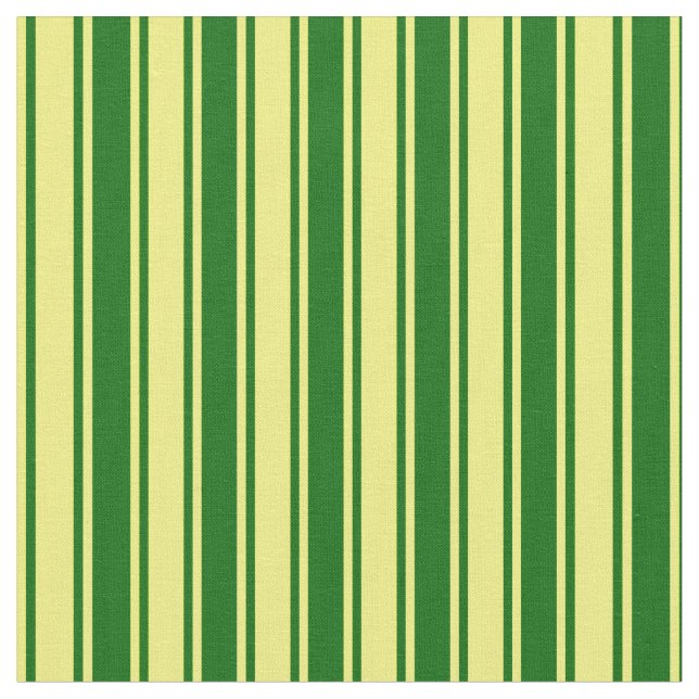 Tissu Vert foncé et jaune Motif de rayures (Fermer)