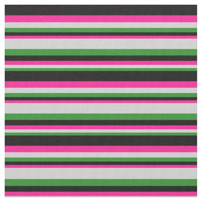 Tissu Vert forestier, gris clair, rose profond et noir (Fermer)