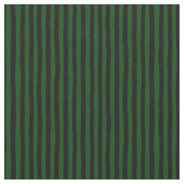 Tissu Vert forêt et rayures bancales noires (Fermer)