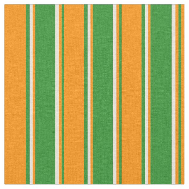 Tissu Vert forêt, orange foncé et beige (Fermer)