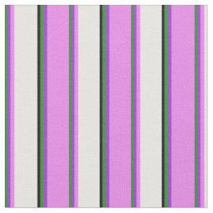 Tissu Vert forêt, Orchidée foncée, Violet, Blanc & Noir