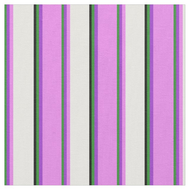 Tissu Vert forêt, Orchidée foncée, Violet, Blanc & Noir (Fermer)