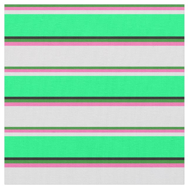 Tissu Vert Forêt, Rose Chaud, Lavande, Vert & Noir (Fermer)