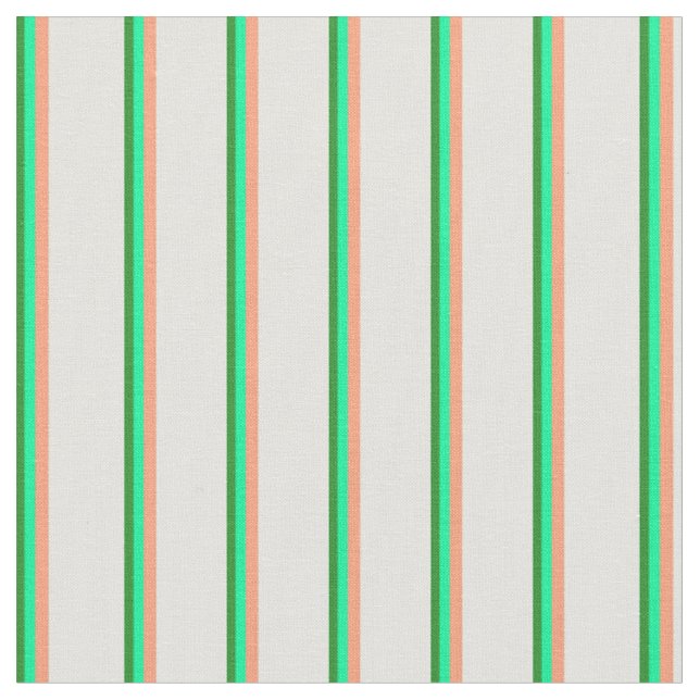 Tissu Vert forêt, Vert, Saumon clair et Cyan clair (Fermer)