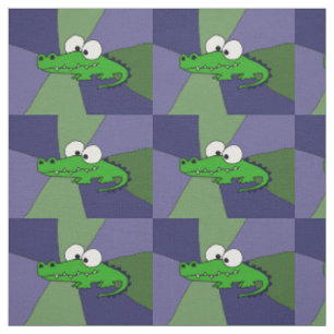 Tissu vert génial d'art abstrait d'alligator