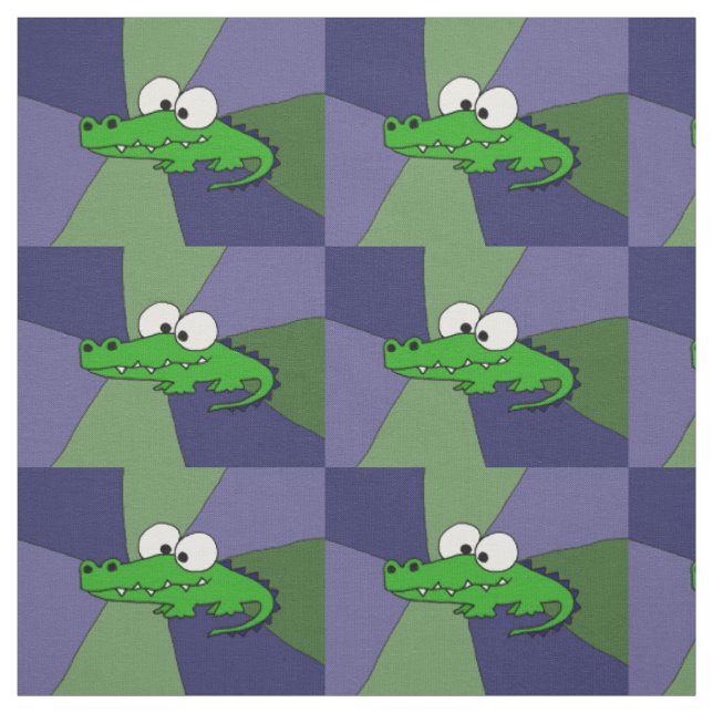 Tissu vert génial d'art abstrait d'alligator (Échantillon)