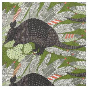 Tissu vert indigène de tatous